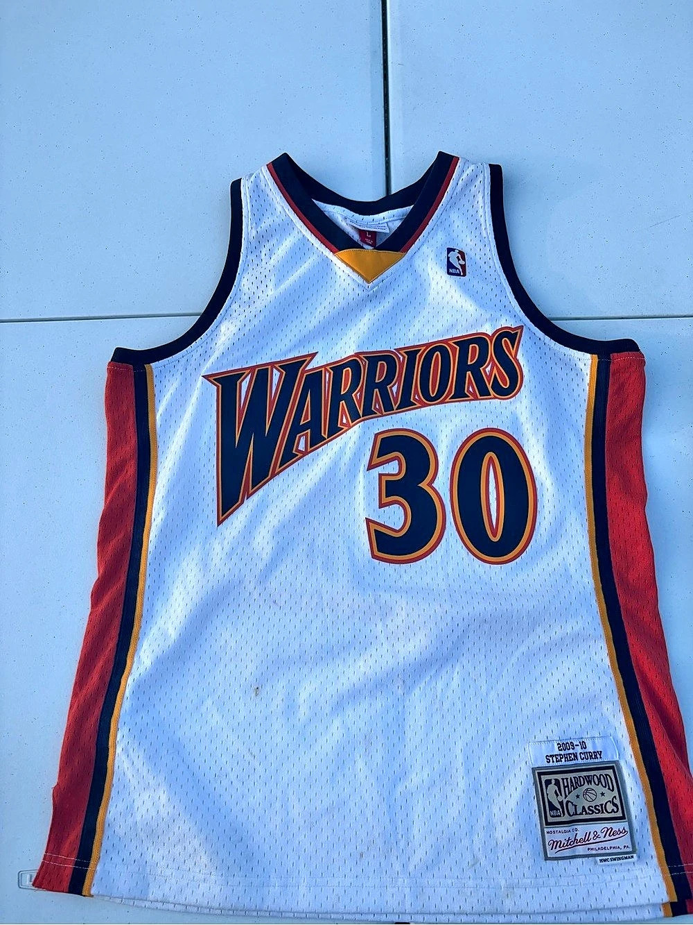 NBA Stephen Curry #30 Golden State Warriors jersey White Size Large